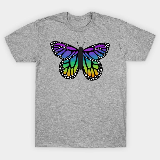 Rainbow butterfly v4 T-Shirt by tothemoons